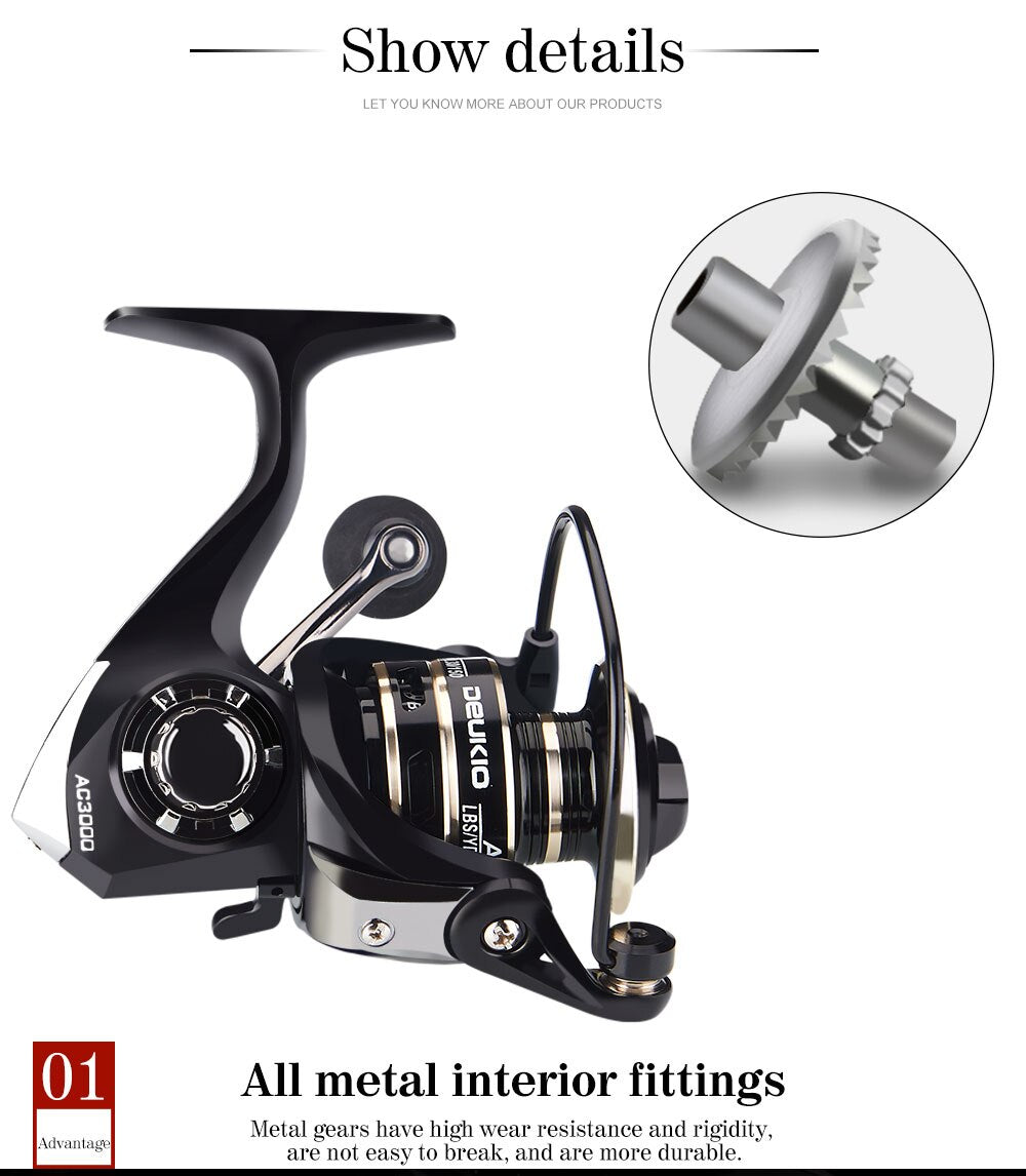 13+1BB Fishing Spinning Reel Metal Spool 5.2:1 Carp Gear