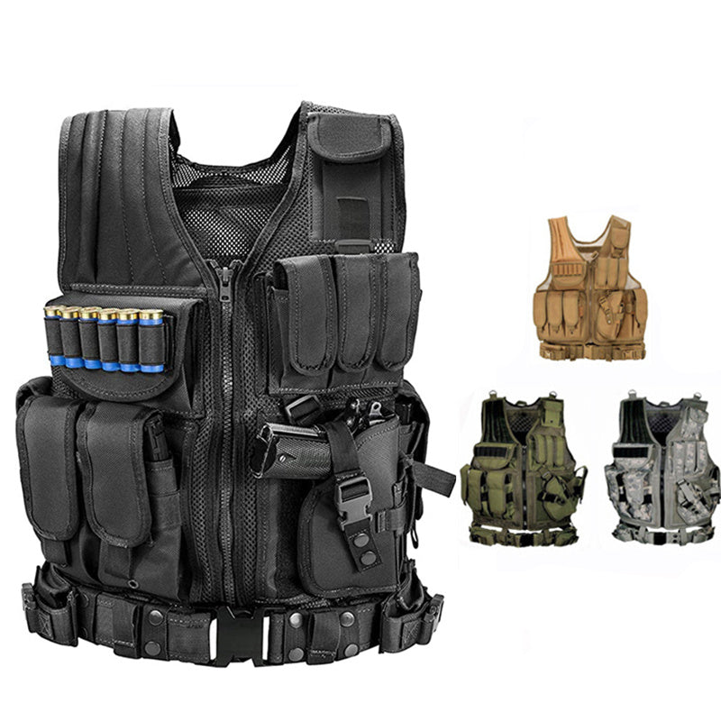 Tactical Military Combat Vest Molle Plate Carrier Airsoft Training Gear