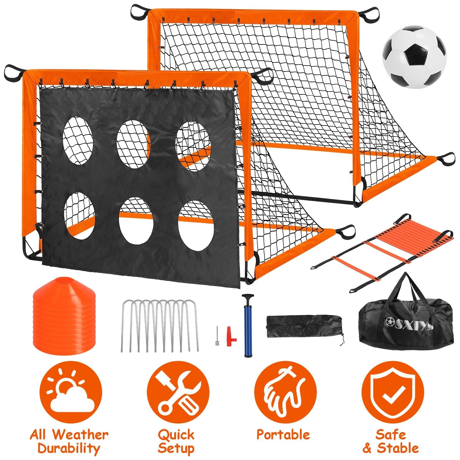 Kids Soccer Goal Set Backyard Training Kit Portable Equipment