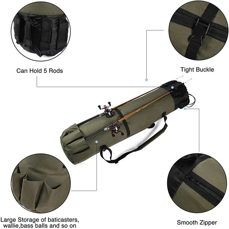 Cylinder Outdoor Fishing Bag Multifunctional Rod Storage Sea Fishing Gear