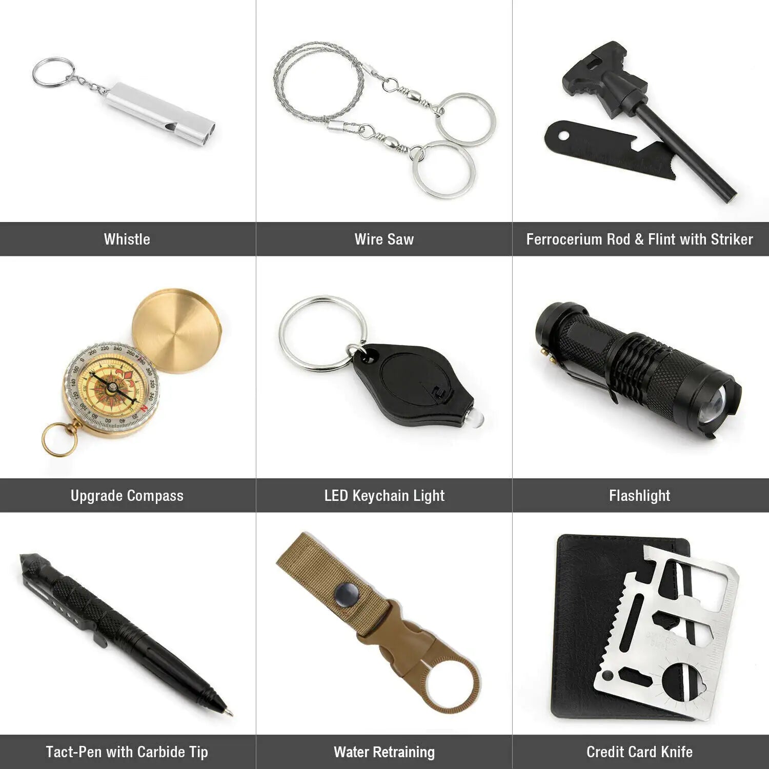 14 in 1 Outdoor Emergency Survival Safety Gear Kit Tactical EDC