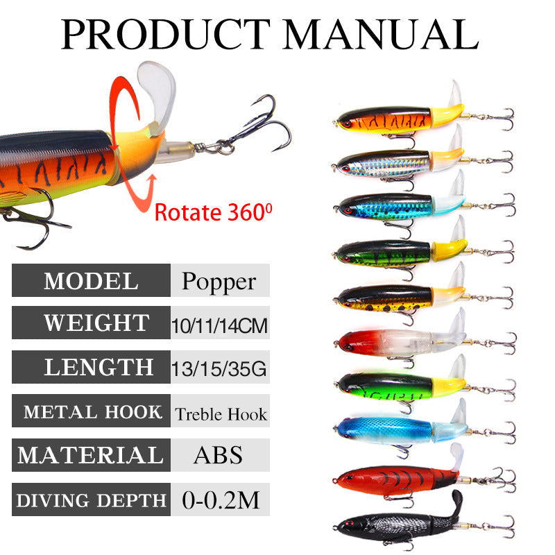 Propeller Bait 15g Floating Pencil Lure Wave Climbing Fishing