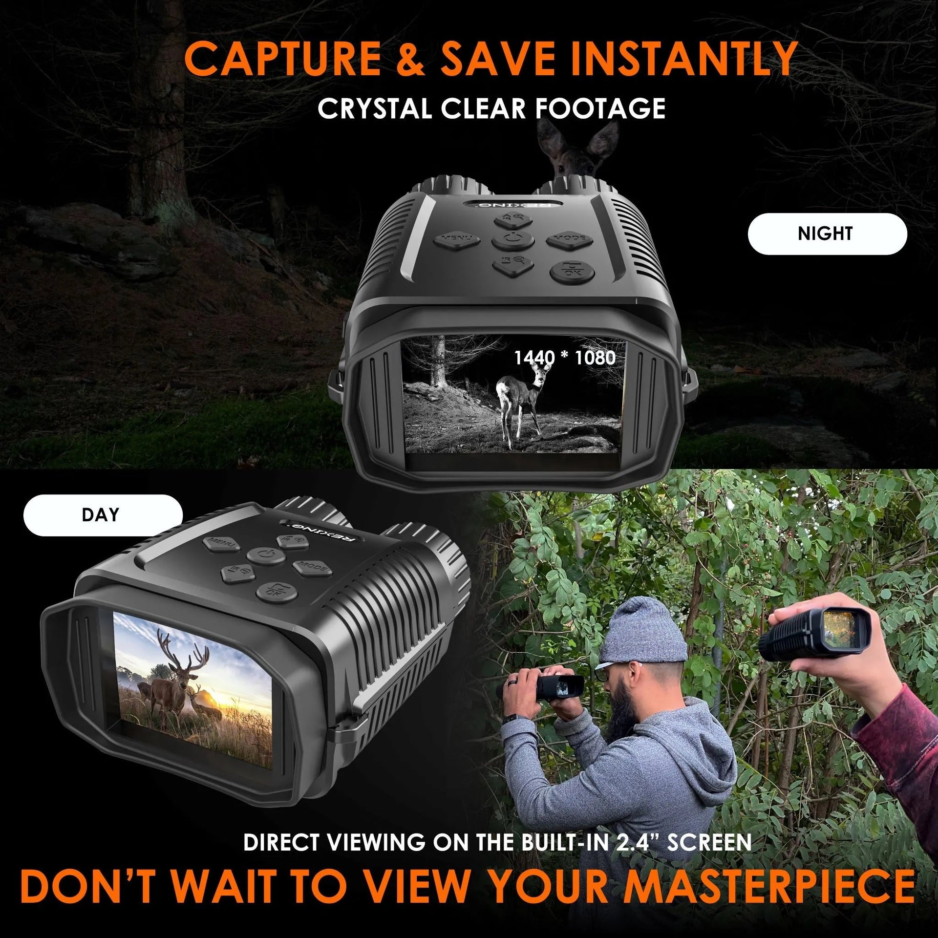 B1 Mini 1080p Night Vision Digital Binoculars Infrared Hunting Gear