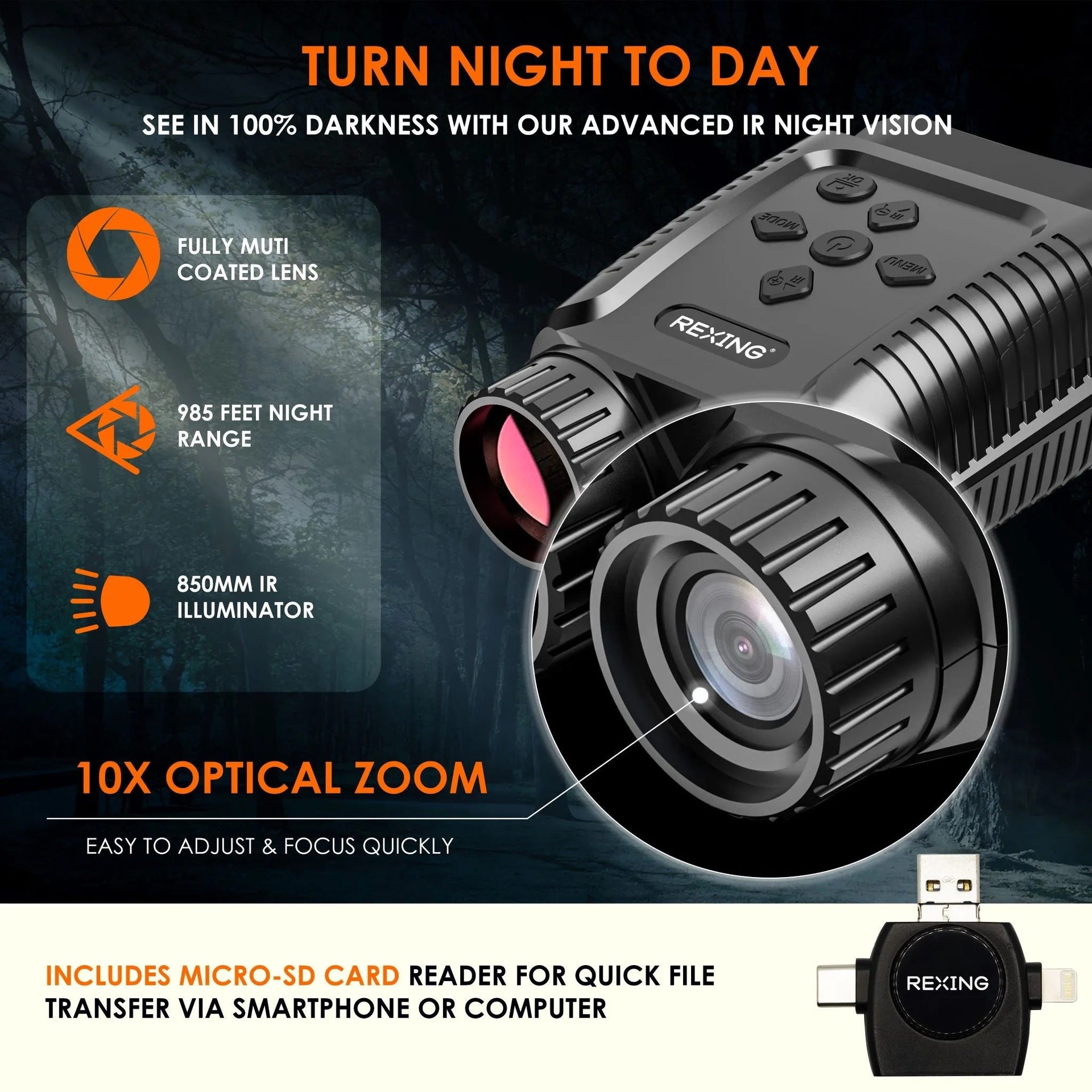B1 Mini 1080p Night Vision Digital Binoculars Infrared Hunting Gear
