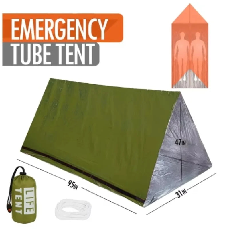 2 Person Emergency Tent Waterproof Portable Camping Travel Shelter Gear