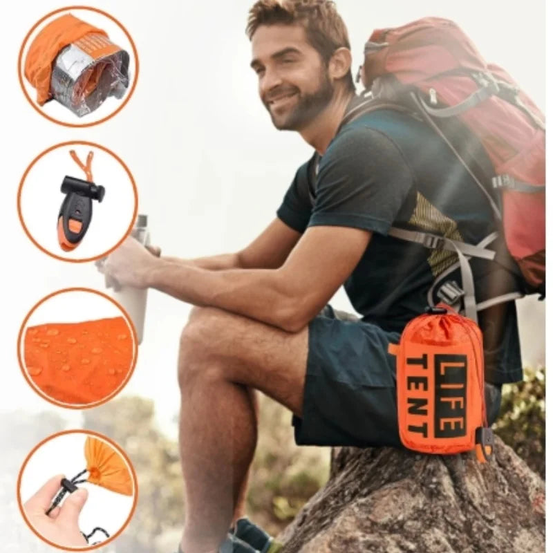 2 Person Emergency Tent Waterproof Portable Camping Travel Shelter Gear