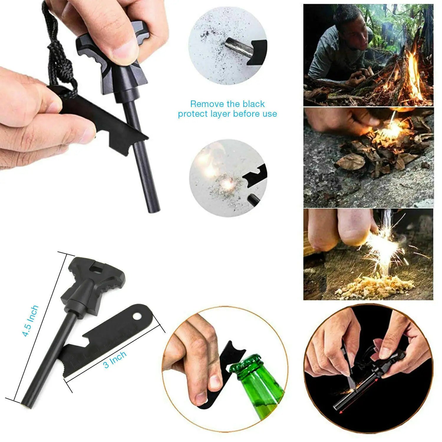 14 in 1 Outdoor Emergency Survival Safety Gear Kit Tactical EDC