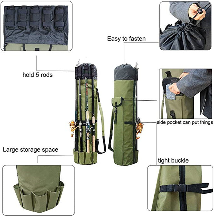 Cylinder Outdoor Fishing Bag Multifunctional Rod Storage Sea Fishing Gear