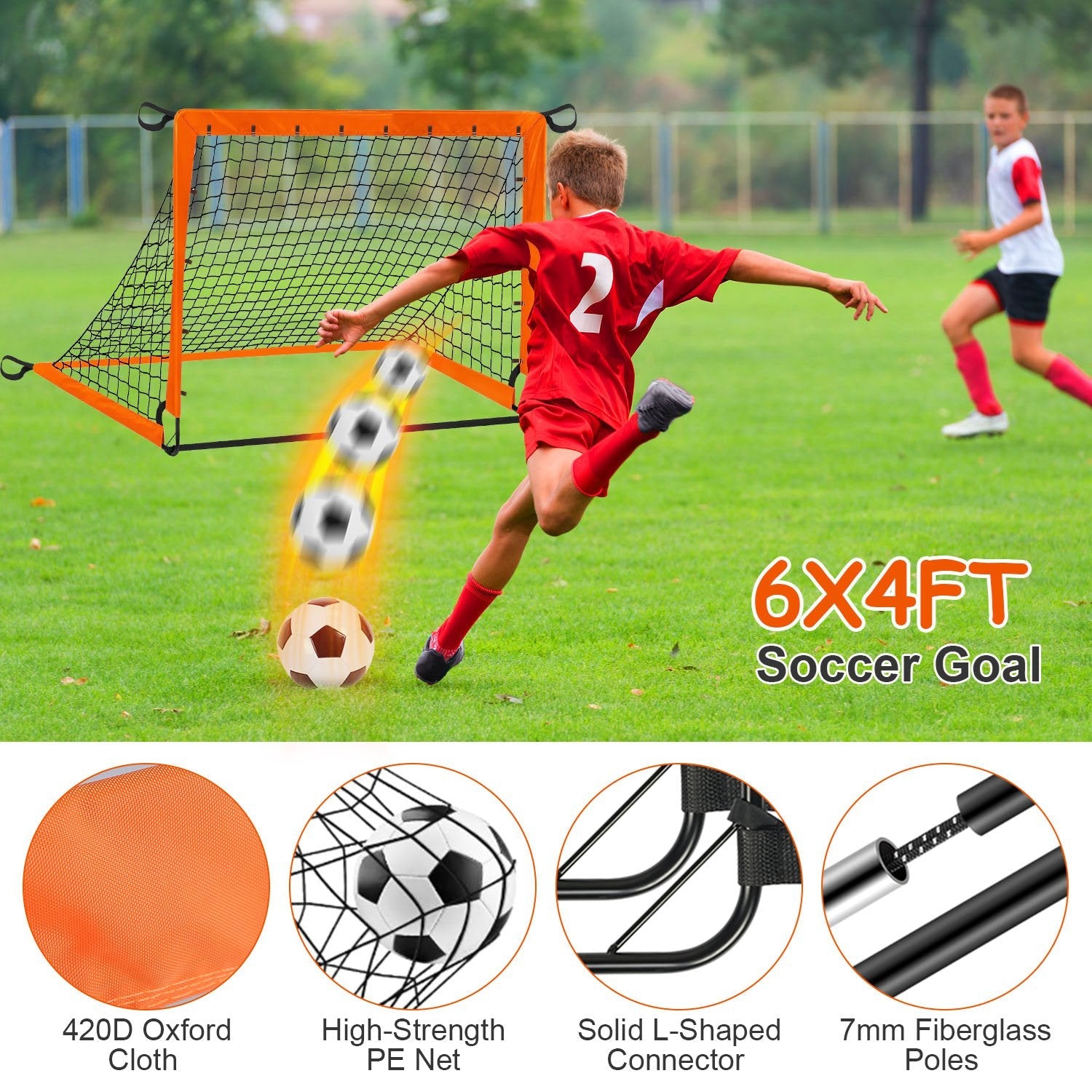 Kids Soccer Goal Set Backyard Training Kit Portable Equipment